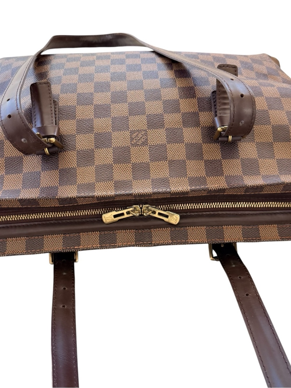 Louis Vuitton Chelsea Damier Ebene Shoulder Tote Bag Brown LV Zip Tote - Picture 8 of 16
